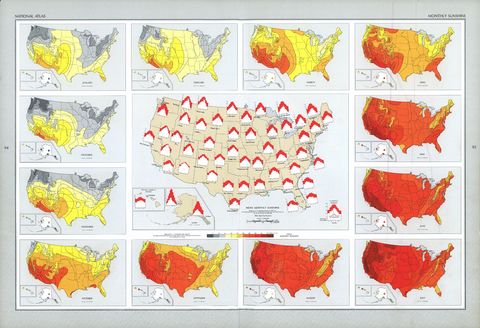 United States Monthly Sunshine Map