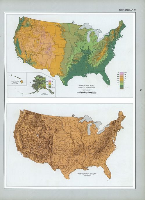 Mapa Fisiografico de Estados Unidos