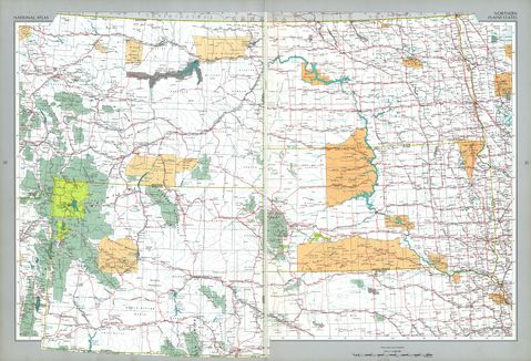 Northern Plains States Map, United States