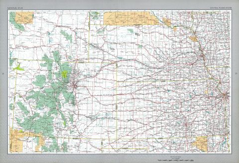 Central Plains States Map, United States