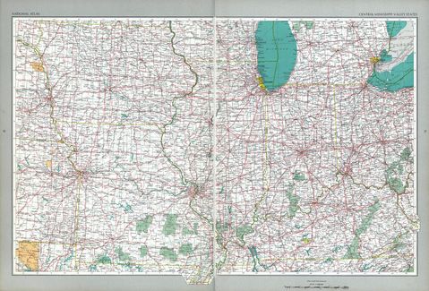 Central Mississippi Valley States Map, United States