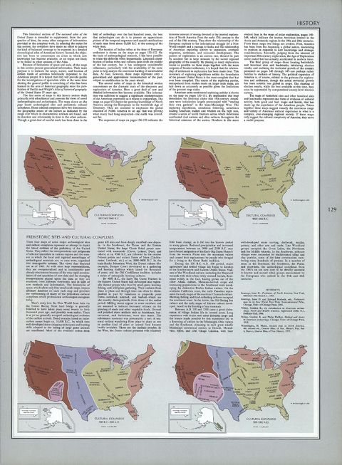 Mapa Histórico del Territorio de los Estados Unidos, 5000 adC Hasta 1300 A.D.