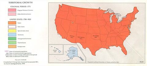 Crecimiento Territorial de Estados Unidos  1920