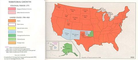 United States Territorial Growth Map 1900