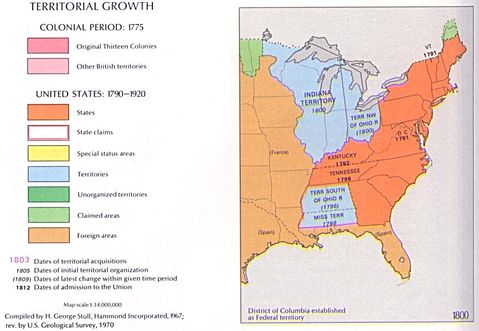 Crecimiento Territorial de Estados Unidos  1800