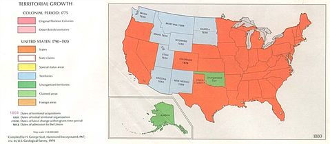 United States Territorial Growth Map 1880