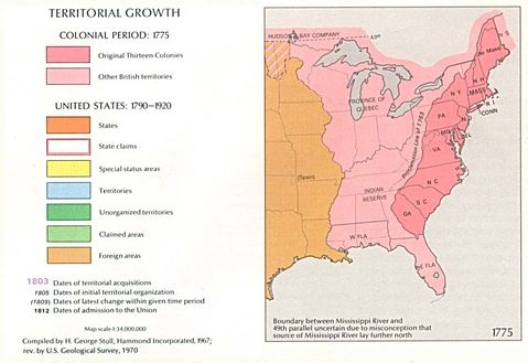 United States Territorial Growth Map 1775