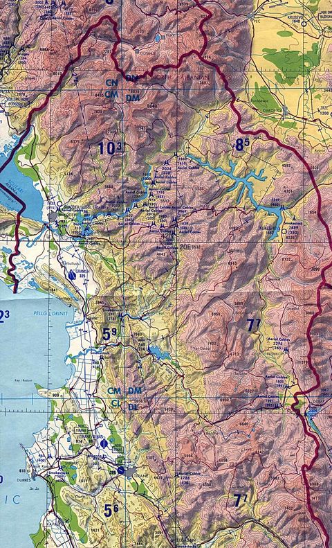 Central and Northern Albania Tactical Pilotage Chart