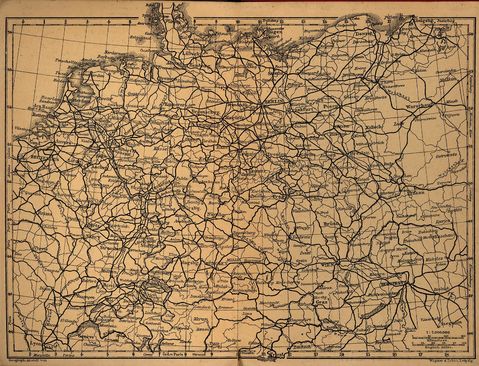 Mapa Ferroviario de Alemania 1910