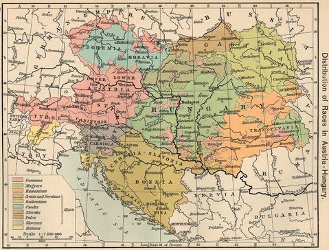 Distribución de las Razas en el Imperio Austrohúngaro 1911