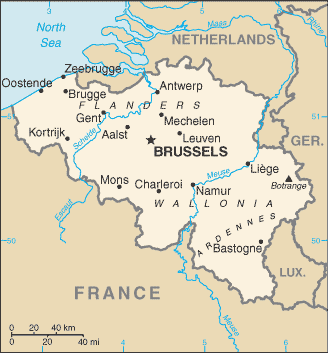 mapa politico de bruselas Mapa Político Pequeña Escala de Bélgica 2007 | Gifex