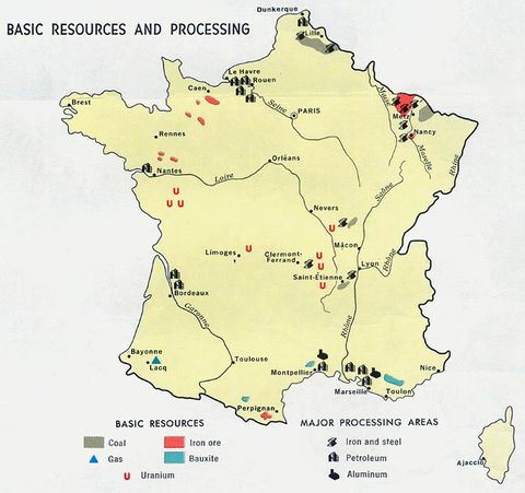 Recursos Naturales de Francia 1972