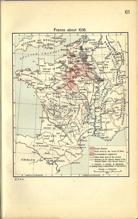 Map of France Around 1035