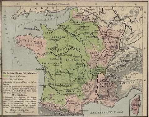 Las generalidades o intendencias en Francia