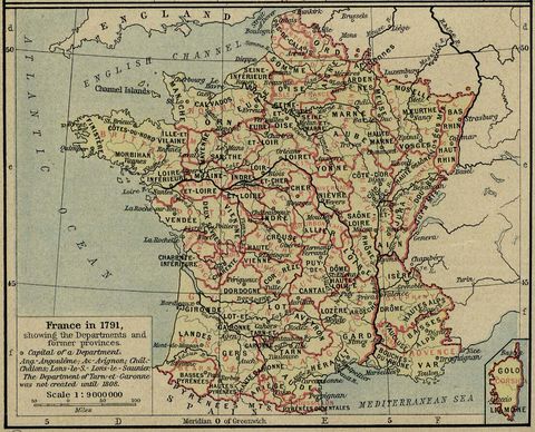 Mapa de Francia 1791