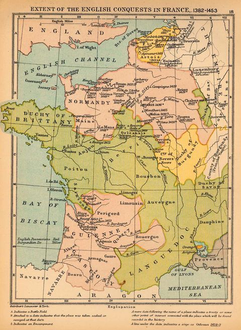 Extent of the English Conquests in France, 1382-1453