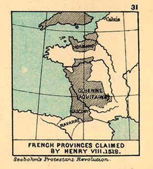 French Provinces claimed by Henry III, 1512