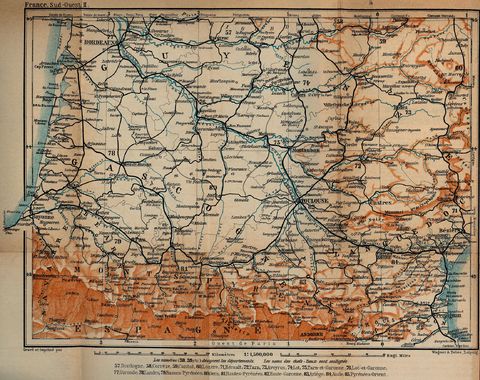 South-Western France, from Bordeaux to Perpignan 1914