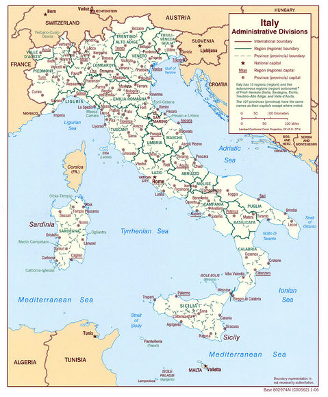 Italy Administrative Divisions 2006