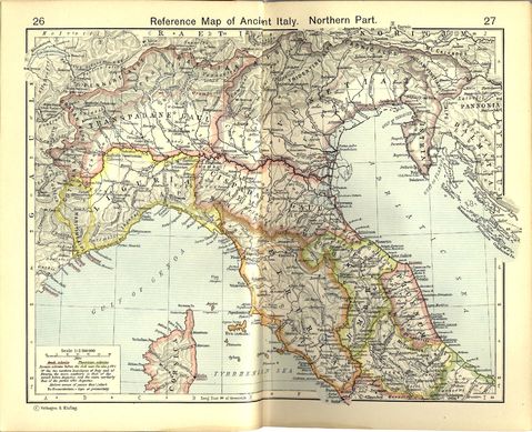 Mapa de Referencia del Norte de la Italia Antigua