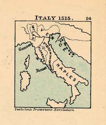 Map of Italy in 1515