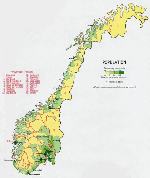 Población de Noruega 1971