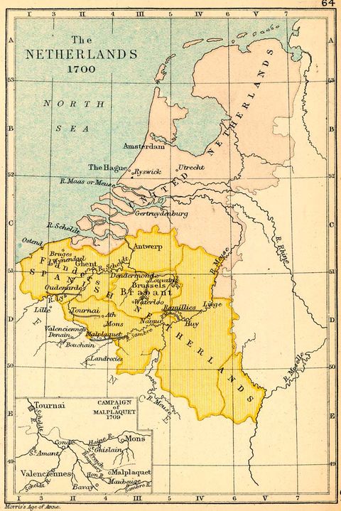 Map of the Netherlands in 1700