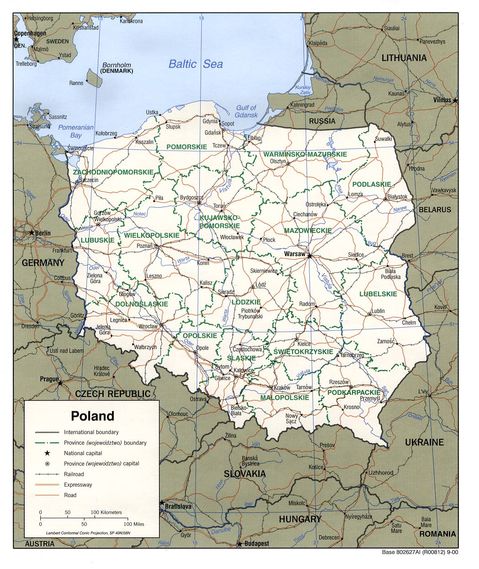 Poland  Political Map 2000