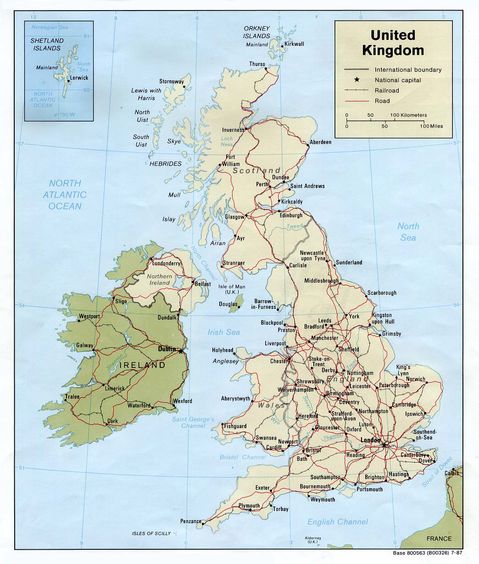 United Kingdom Political Map 1987