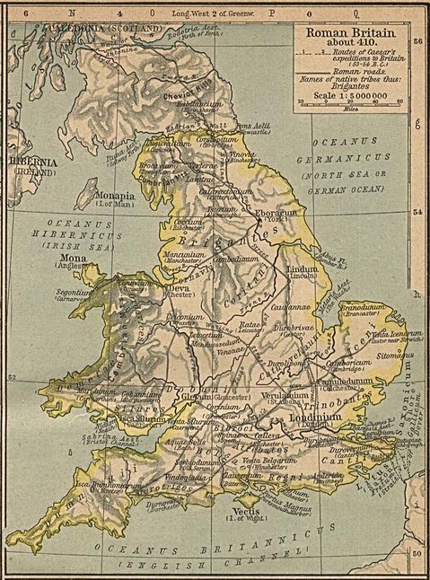 Map of Roman Britain About 410