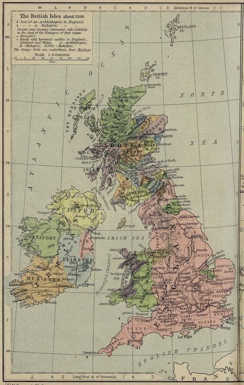 British Isles Map 1300