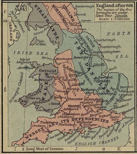 Map of England After 886