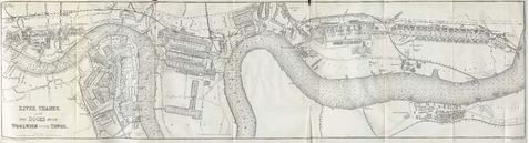 Thames River Map, London 1882