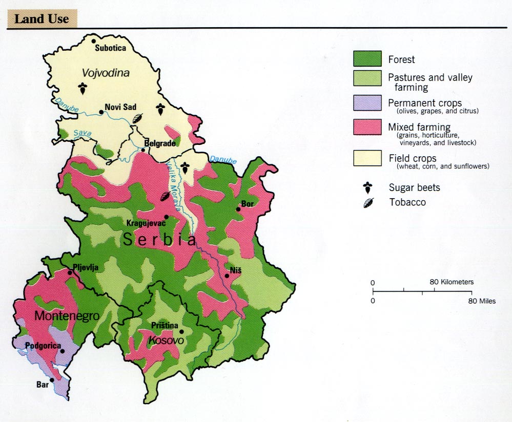 Serbia and Montenegro Land Use 1992