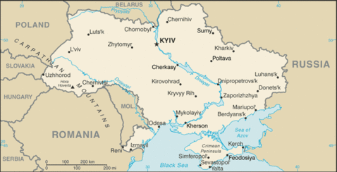 Ukraine Small Political Map 2007