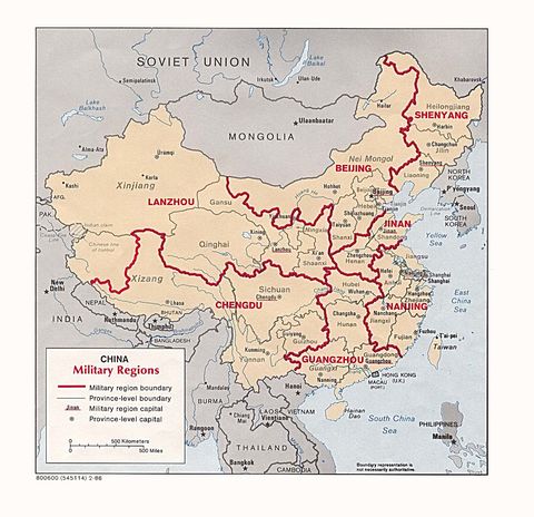 China Military Regions 1986