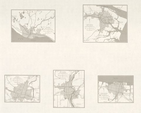 Mapas de Akashi, Tokushima, Himeji y sus Cercanias, Japón 1954