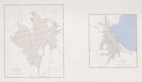 Mapas de Sapporo, Otaru y sus Cercanias, Japón 1954