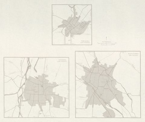 Maps of Takaoka, Toyama, Kanazawa and their Vicinities, Japan 1954