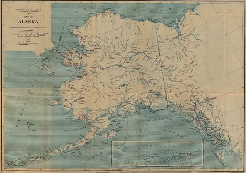 Alaska Map, United States 1917