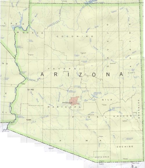Mapa Politico de Arizona
