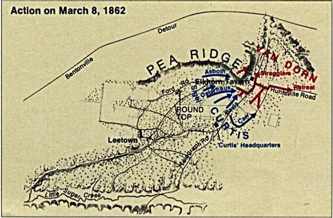 The Battle of Pea Ridge, Arkansas, United States, March 8 1862
