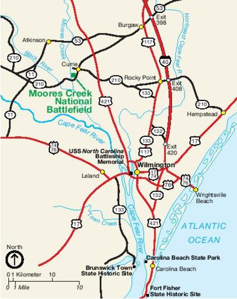 Moores Creek National Battlefield Area Map | Gifex