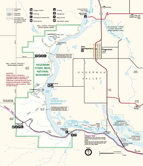 Park Map Of Hagerman Fossil Beds National Monument 