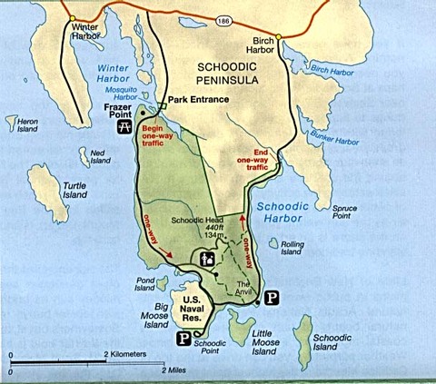 Schoodic Peninsula Trail Map Schoodic Peninsula Detail Map | Gifex