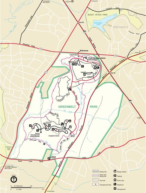 Greenbelt Park Map, Maryland | Gifex