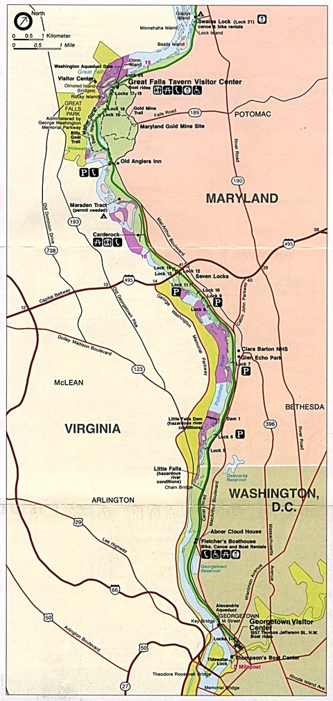 Area Map of Chesapeake and Ohio Canal National Historic Park | Gifex