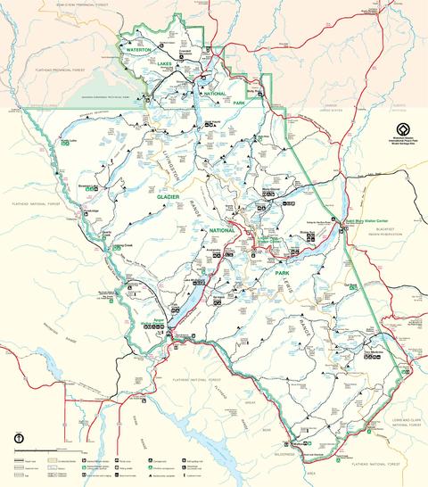 Waterton-Glacier International Peace Park Map | Gifex