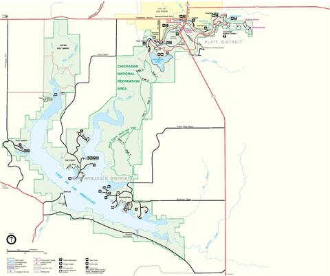 Park Map of Chickasaw National Recreation Area | Gifex