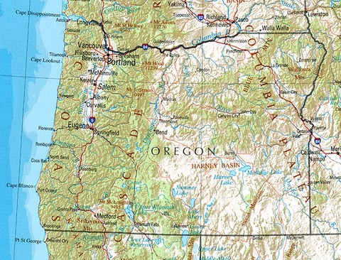 Oregon Physical Map Oregon Physical Map
